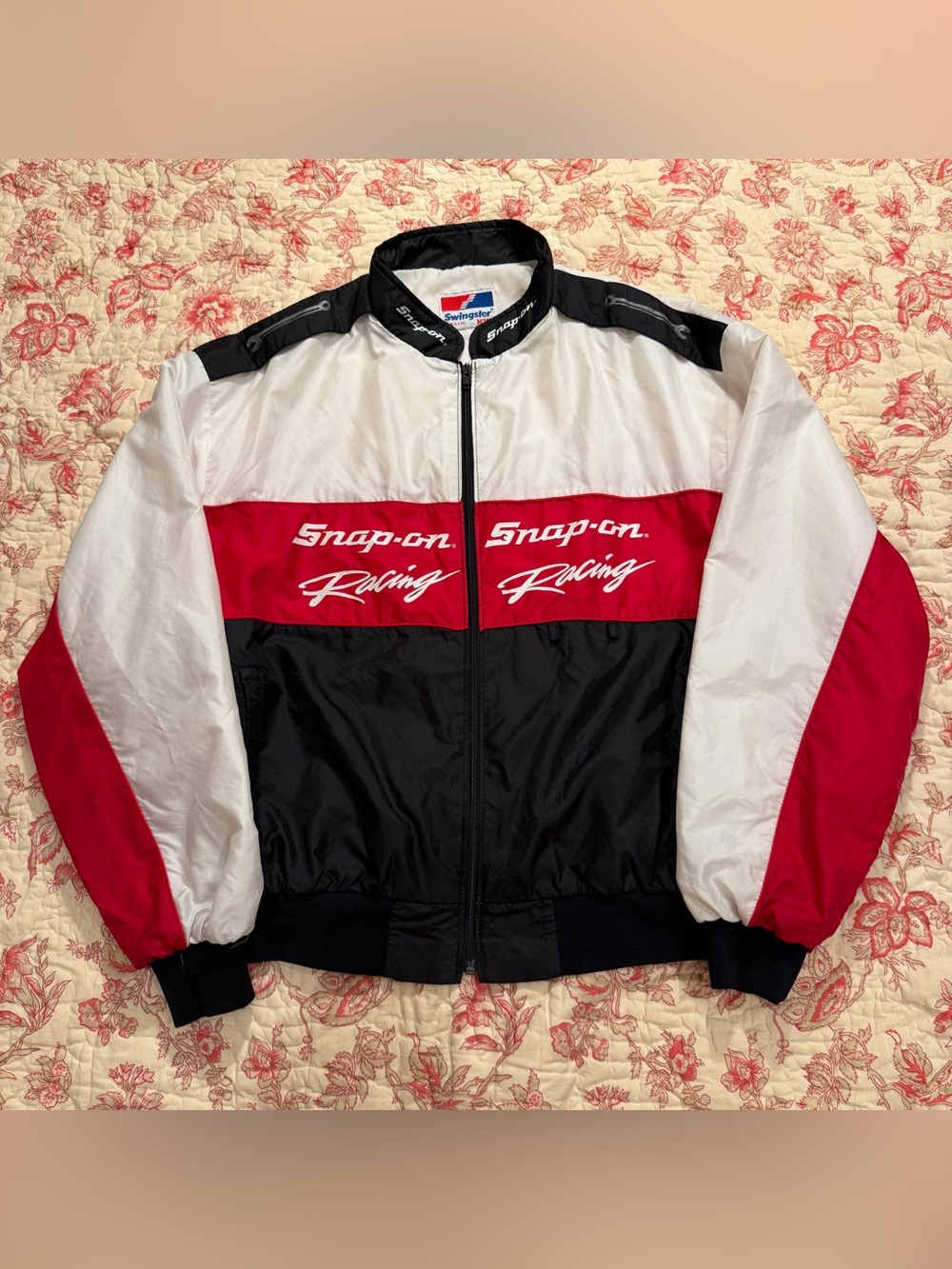 Vintage 90s Snap-on Racing Made in USA Colorblock Windbreaker Jacket